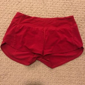 Red Speed Up Lululemon Shorts 2.5